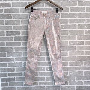 James Jeans Ankle Pant Jean Woman's 26 Stretch Metallic Mid Rise Showgirl Twiggy